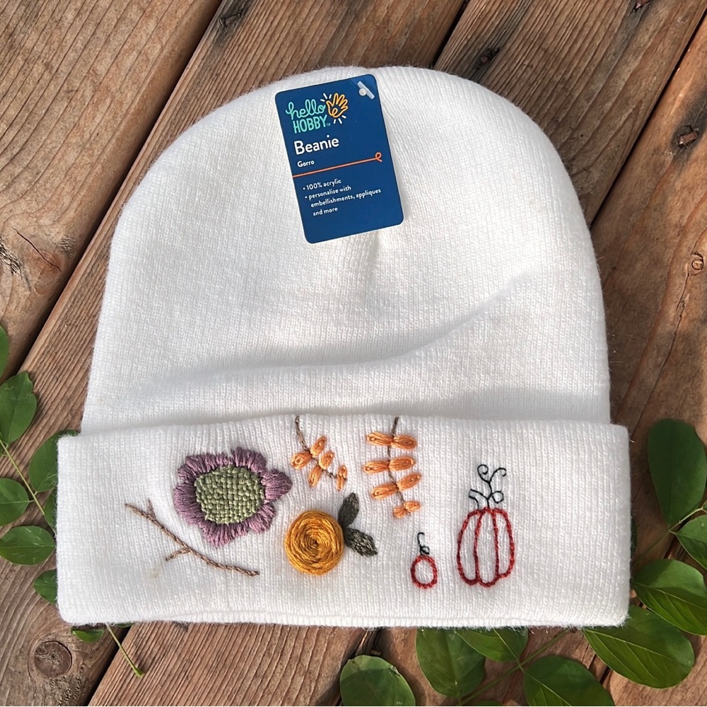 Hand embroidered beenie for sale ☺️